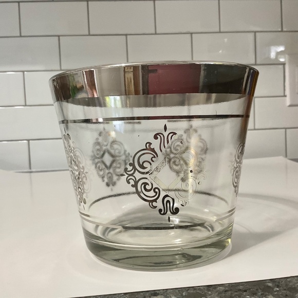 VTG Silver Glass Dorothy Thorpe Style Ice Bucket Barware - Picture 5 of 6